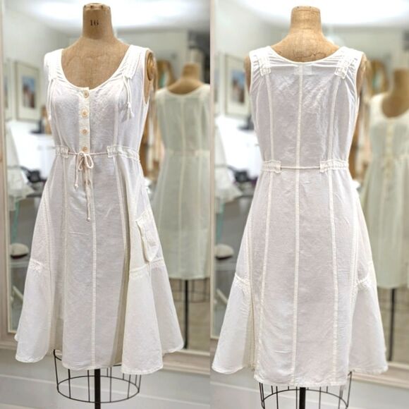Elegant White Midi Dress - Picture 5 of 8